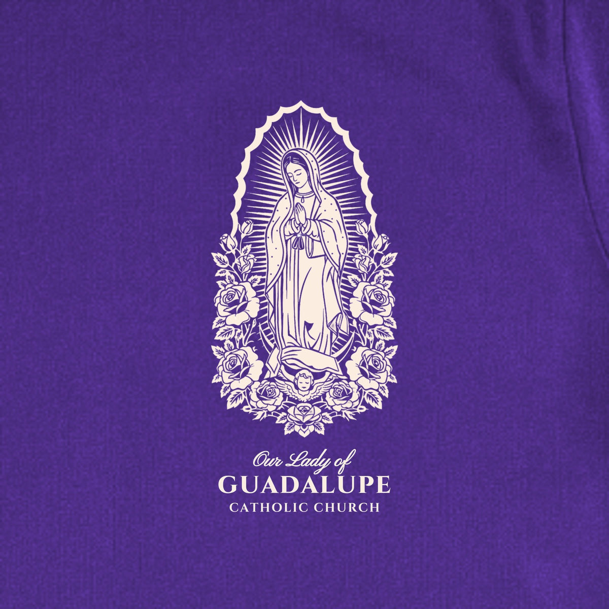 Purple front design close up