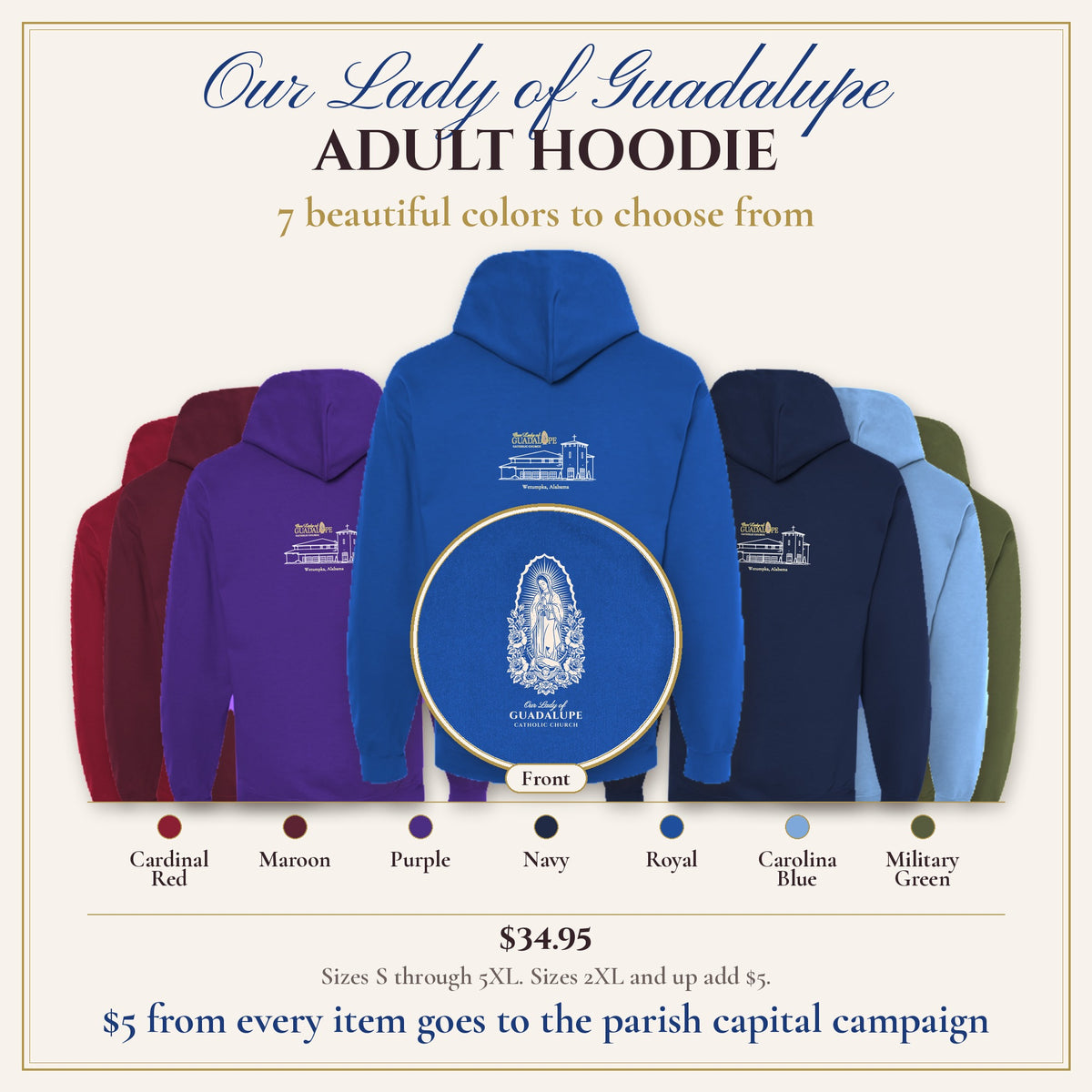 Adult Hoodie in 7 colors