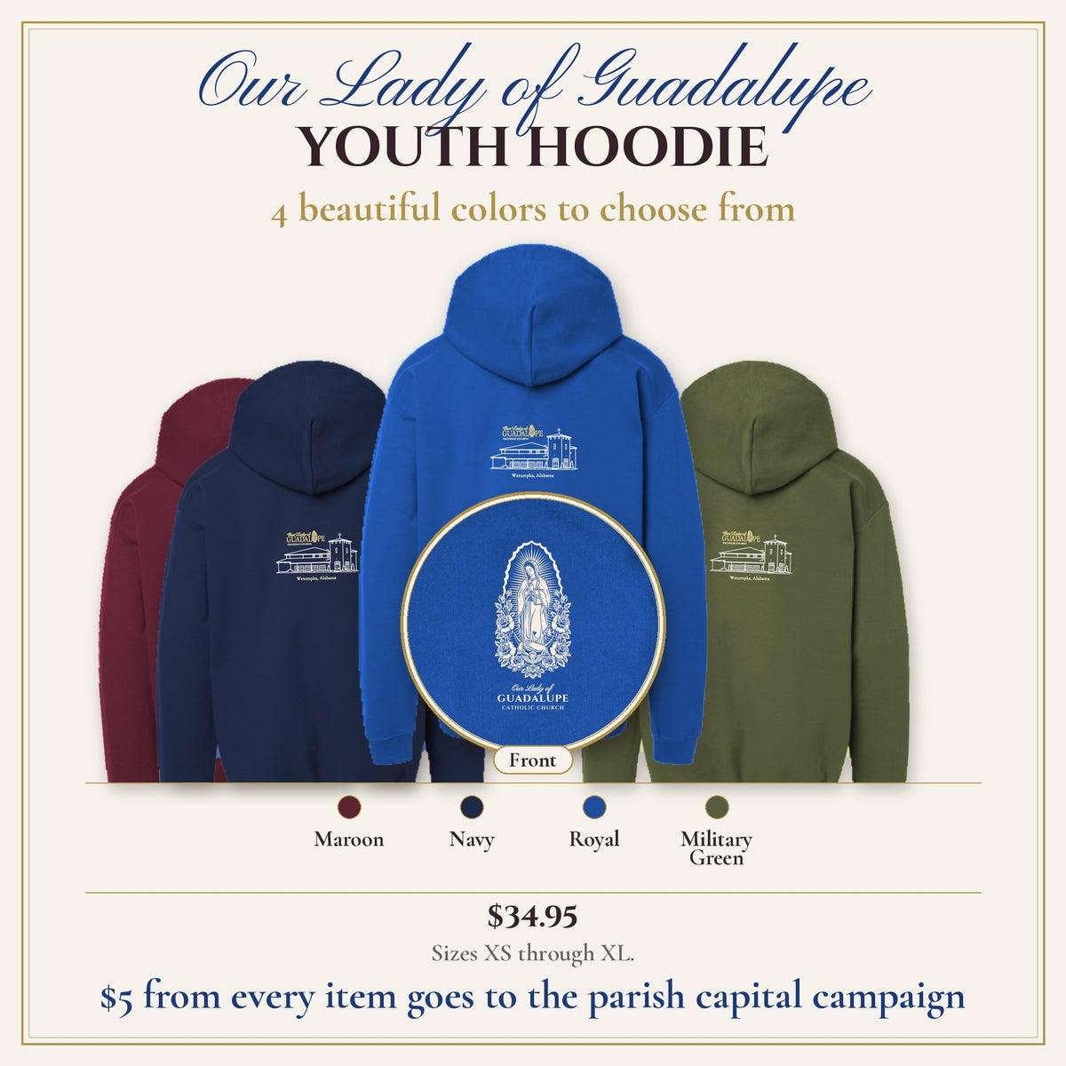 Youth Hoodie in 4 colors