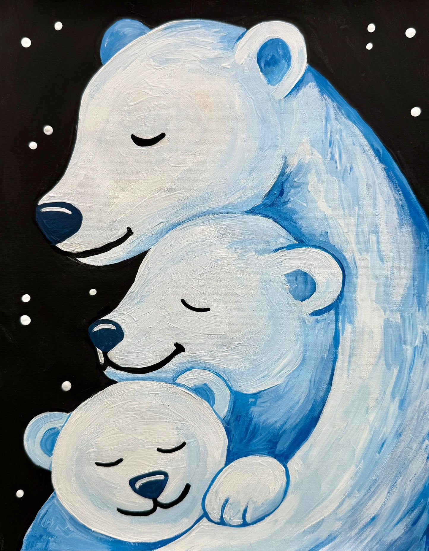 Polar Family 11x14 Canvas Paint Kit – DIY Art Set All Ages, Traced Canvas, Brushes & Instructions, Quality Craft Project Gift