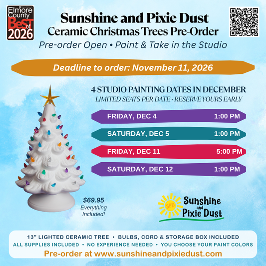 12/2026 Ceramic Christmas Tree Paint and Take Presale (SPD Studio)