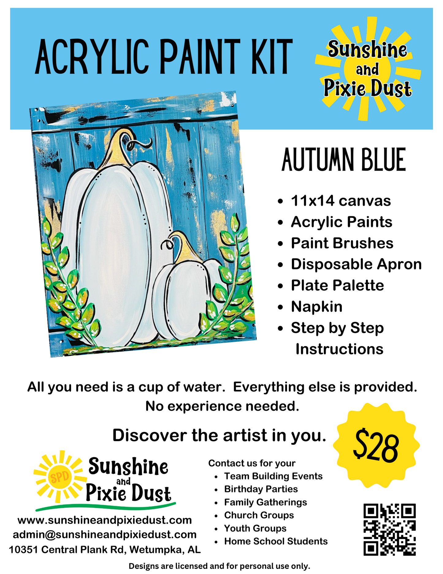 Autumn Blue Acrylic Paint Kit