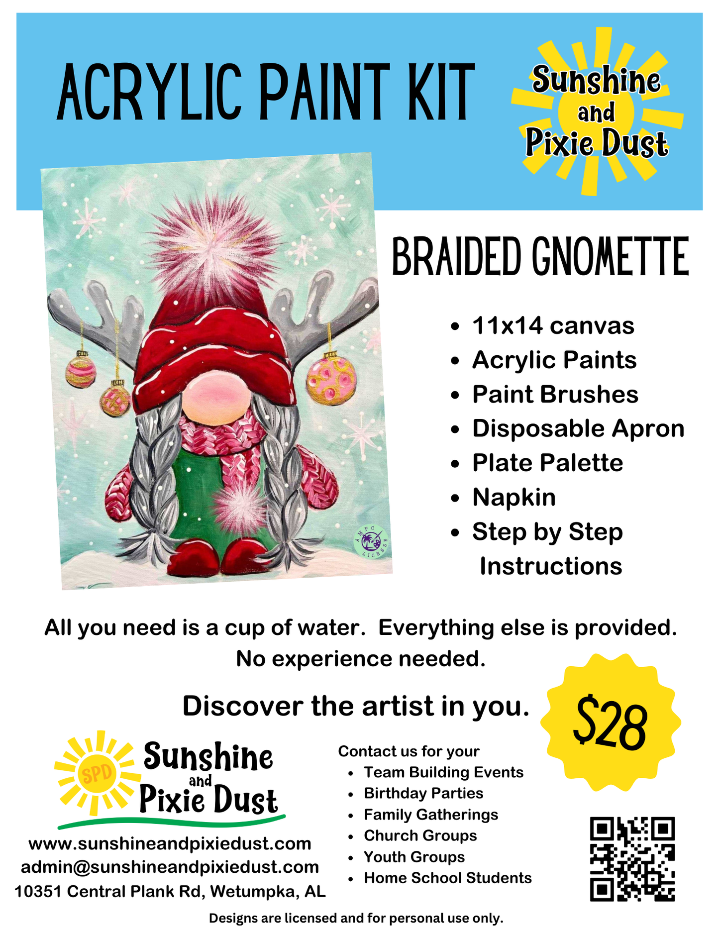 Braided Gnomette Acrylic Paint Kit