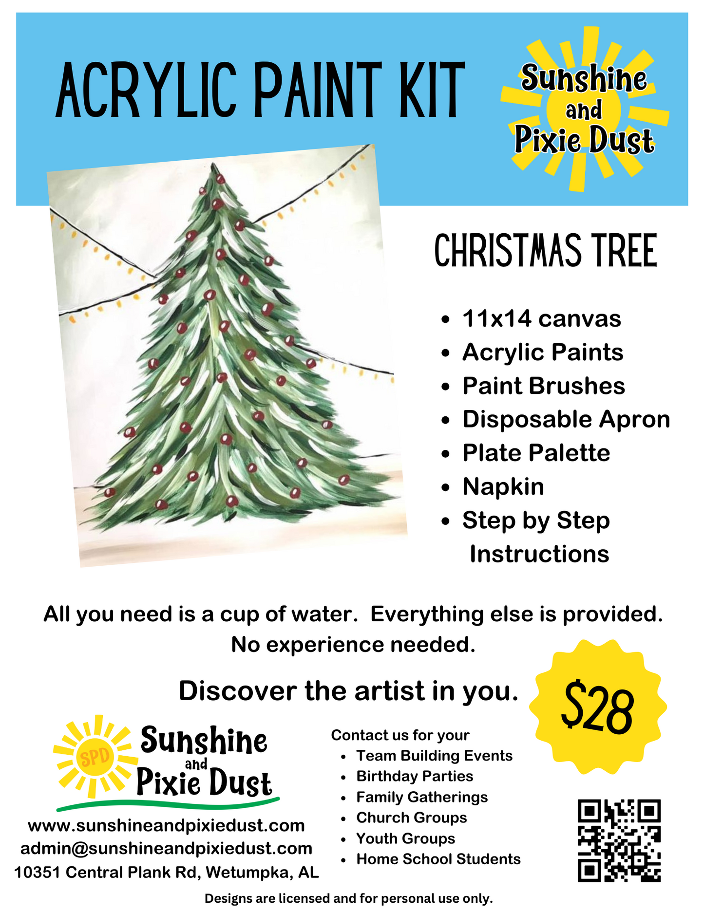 Christmas Tree Acrylic Paint Kit