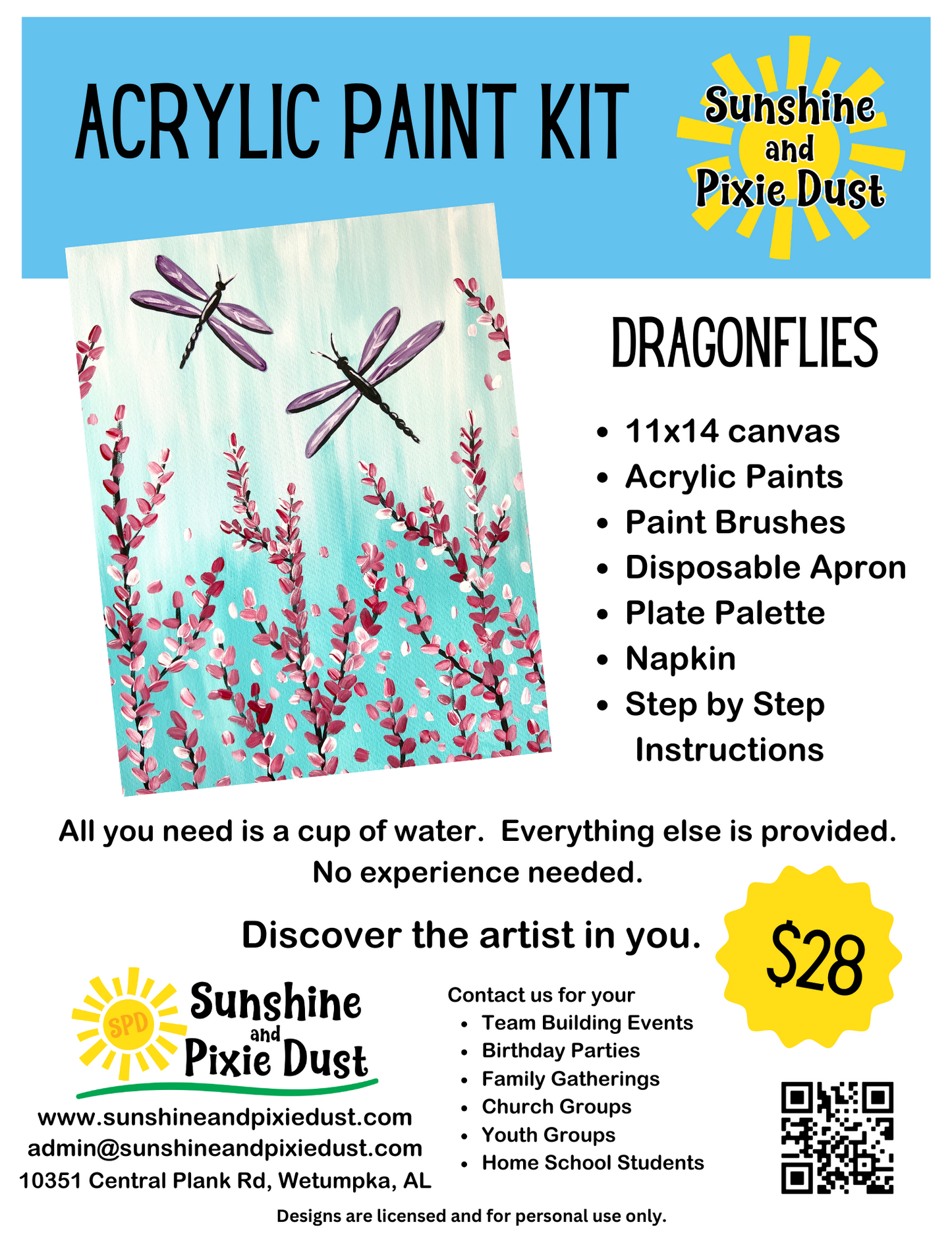 Dragonflies Acrylic Paint Kit