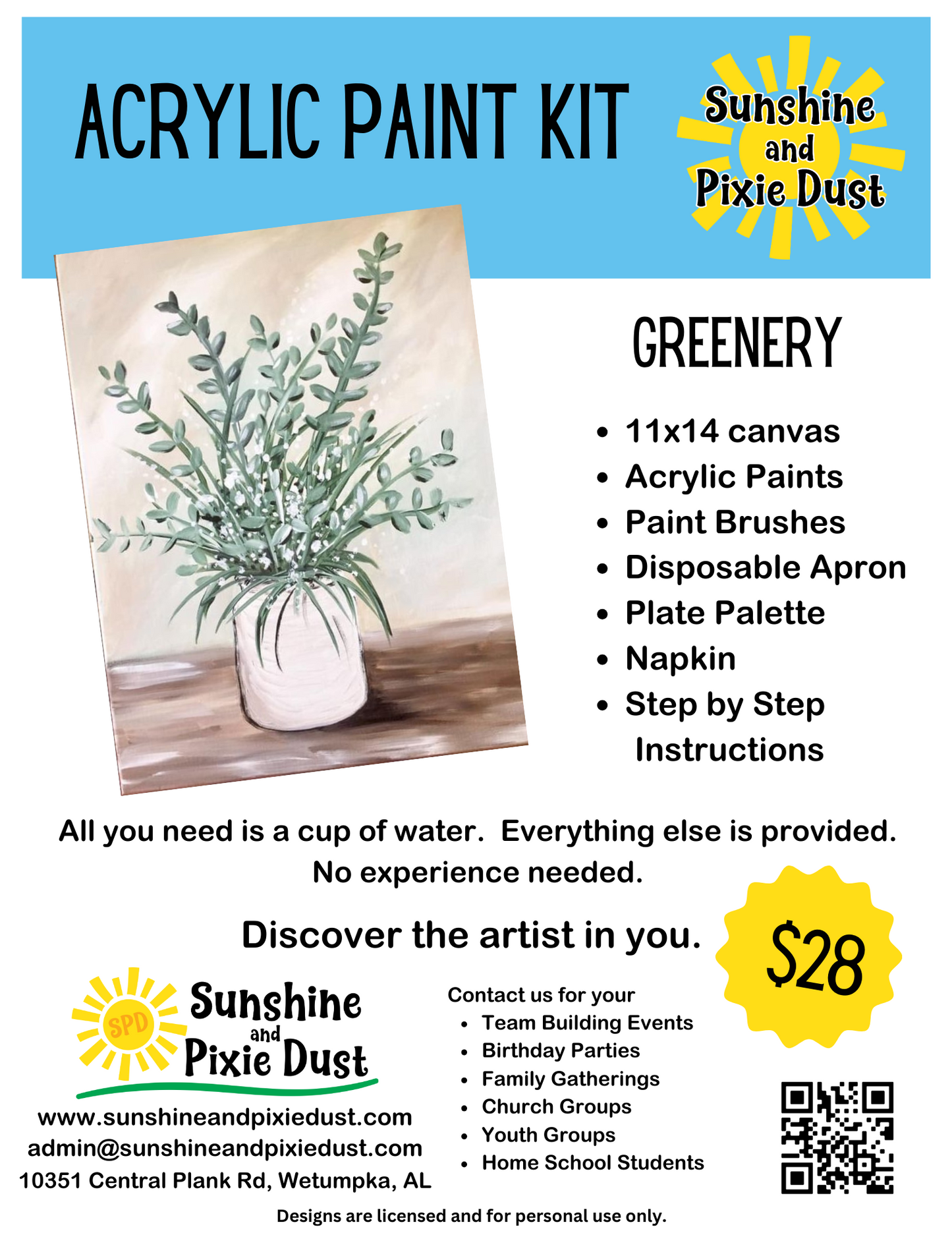Greenery Acrylic Paint Kit