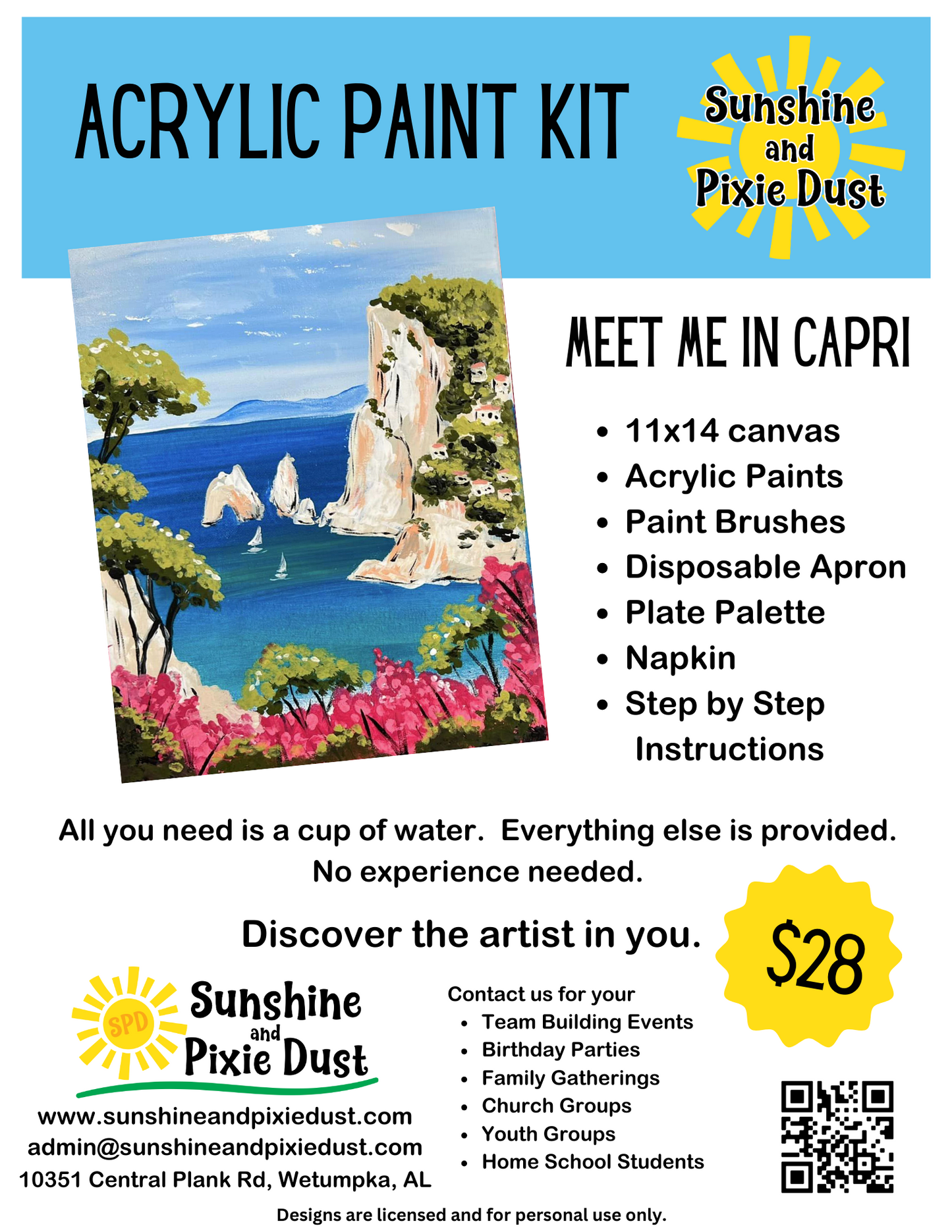 Meet Me in Capri Acrylic Paint Kit