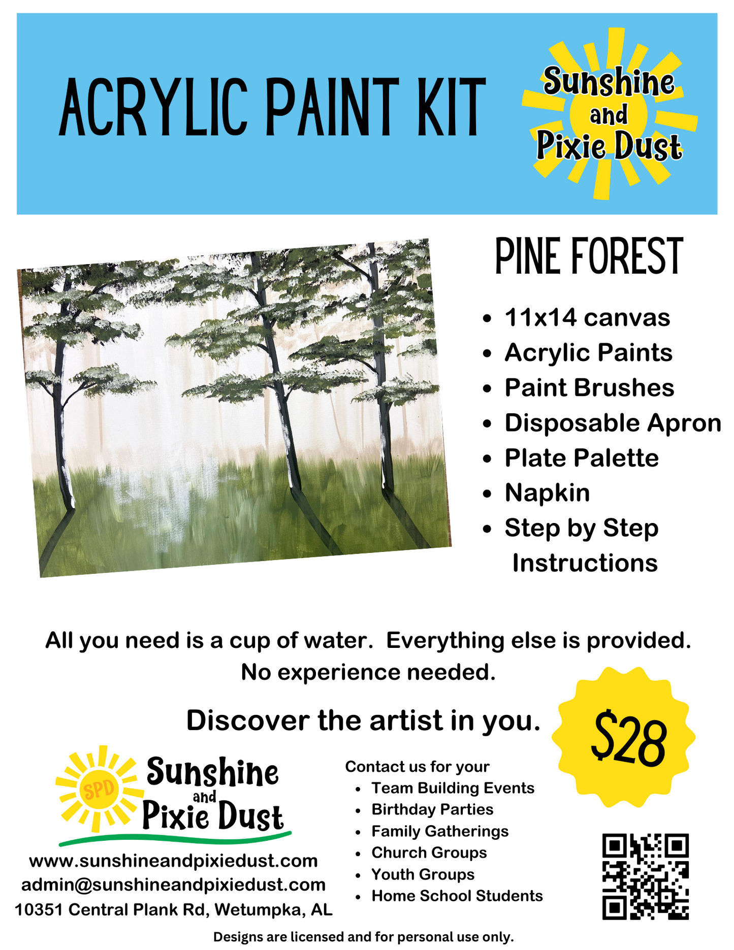 Pine Forest Acrylic Paint Kit