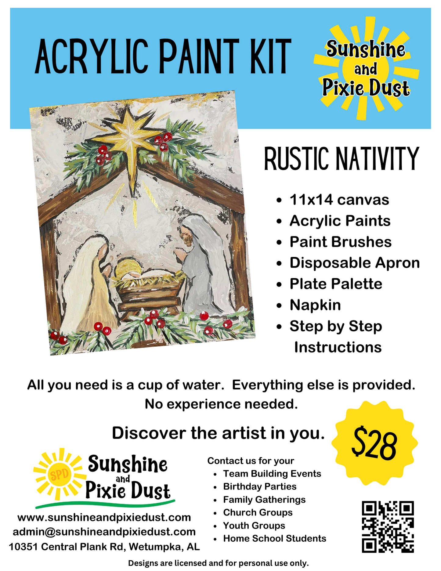 Rustic Nativity Acrylic Paint Kit
