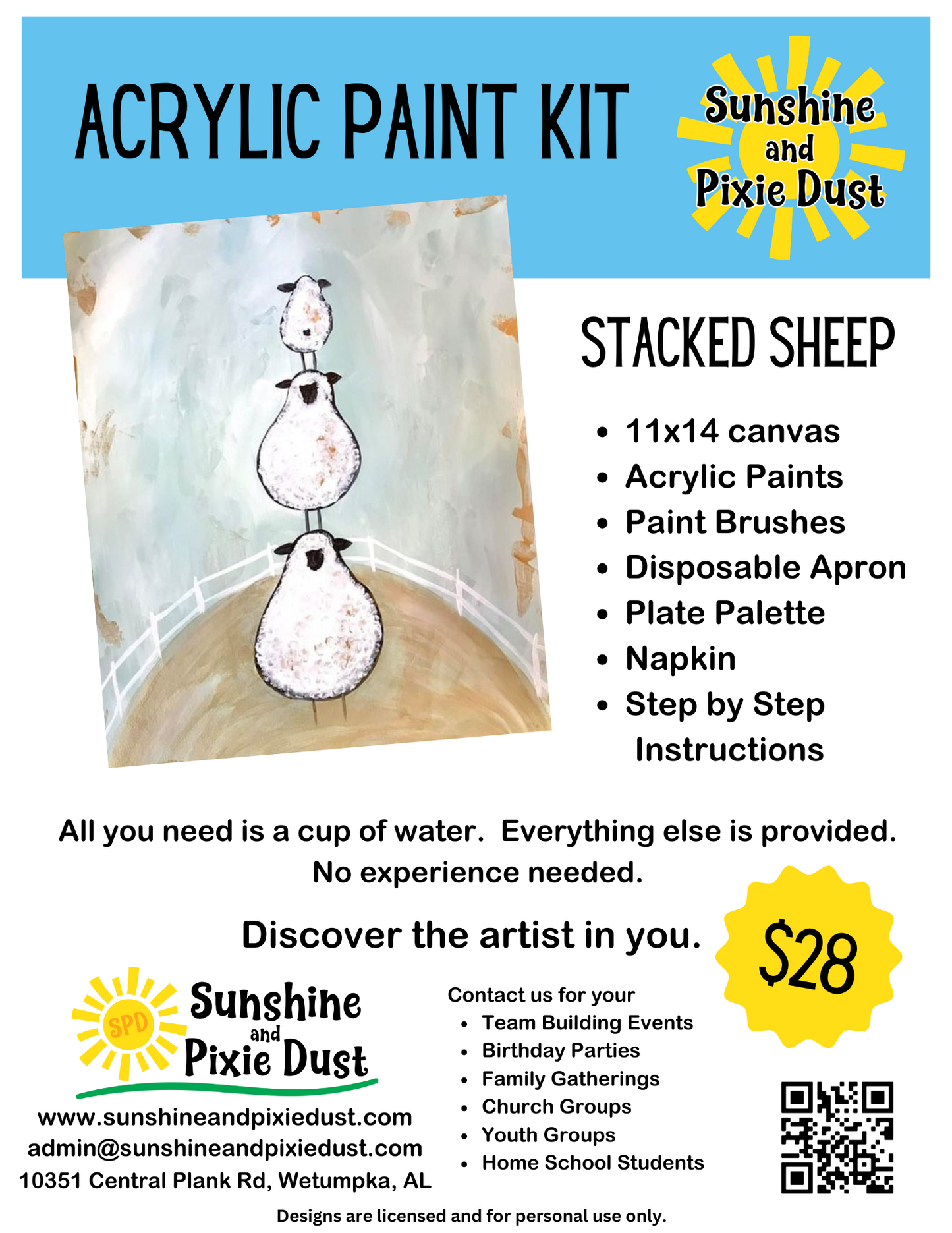 Stacked Sheep Acrylic Paint Kit