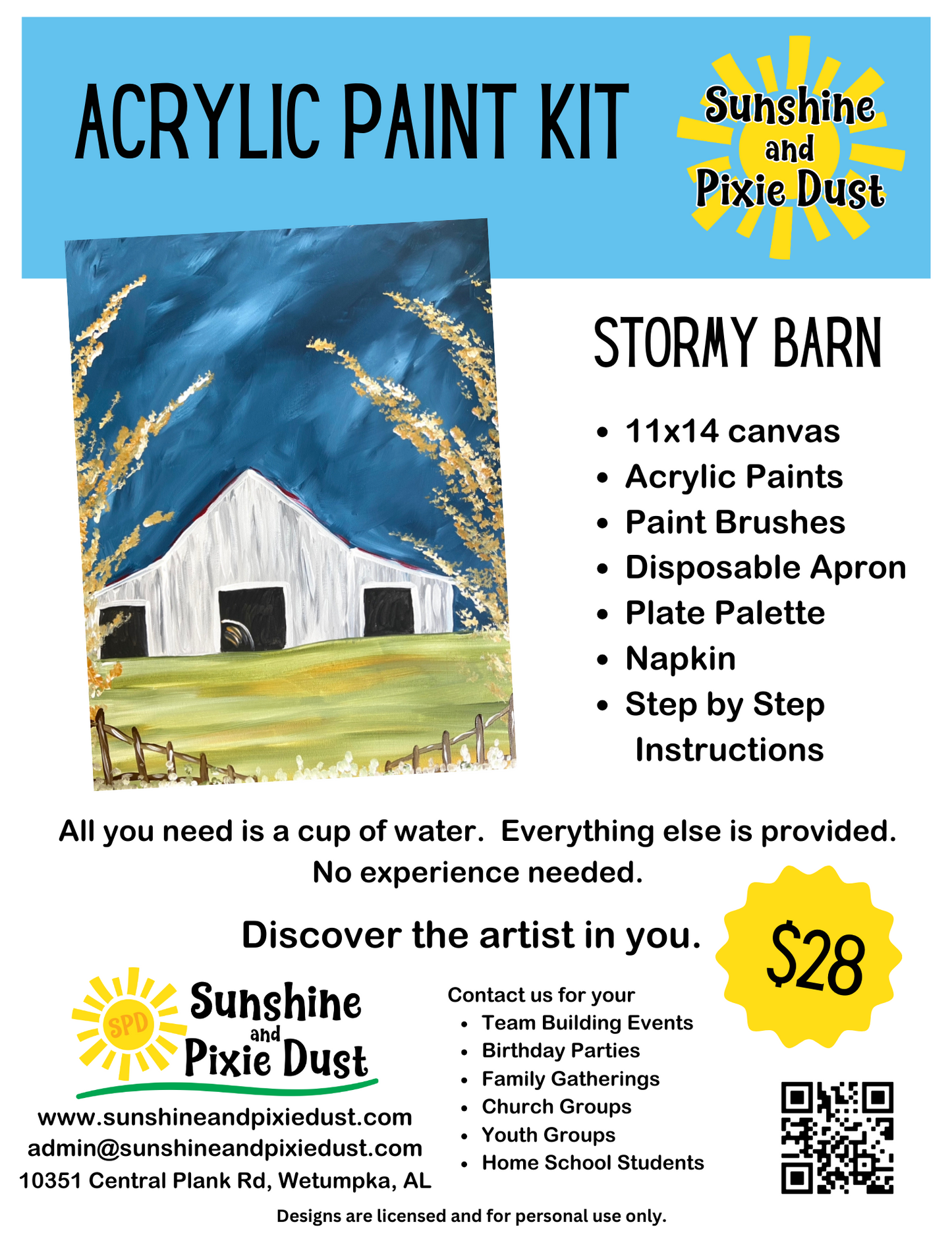 Stormy Barn Acrylic Paint Kit