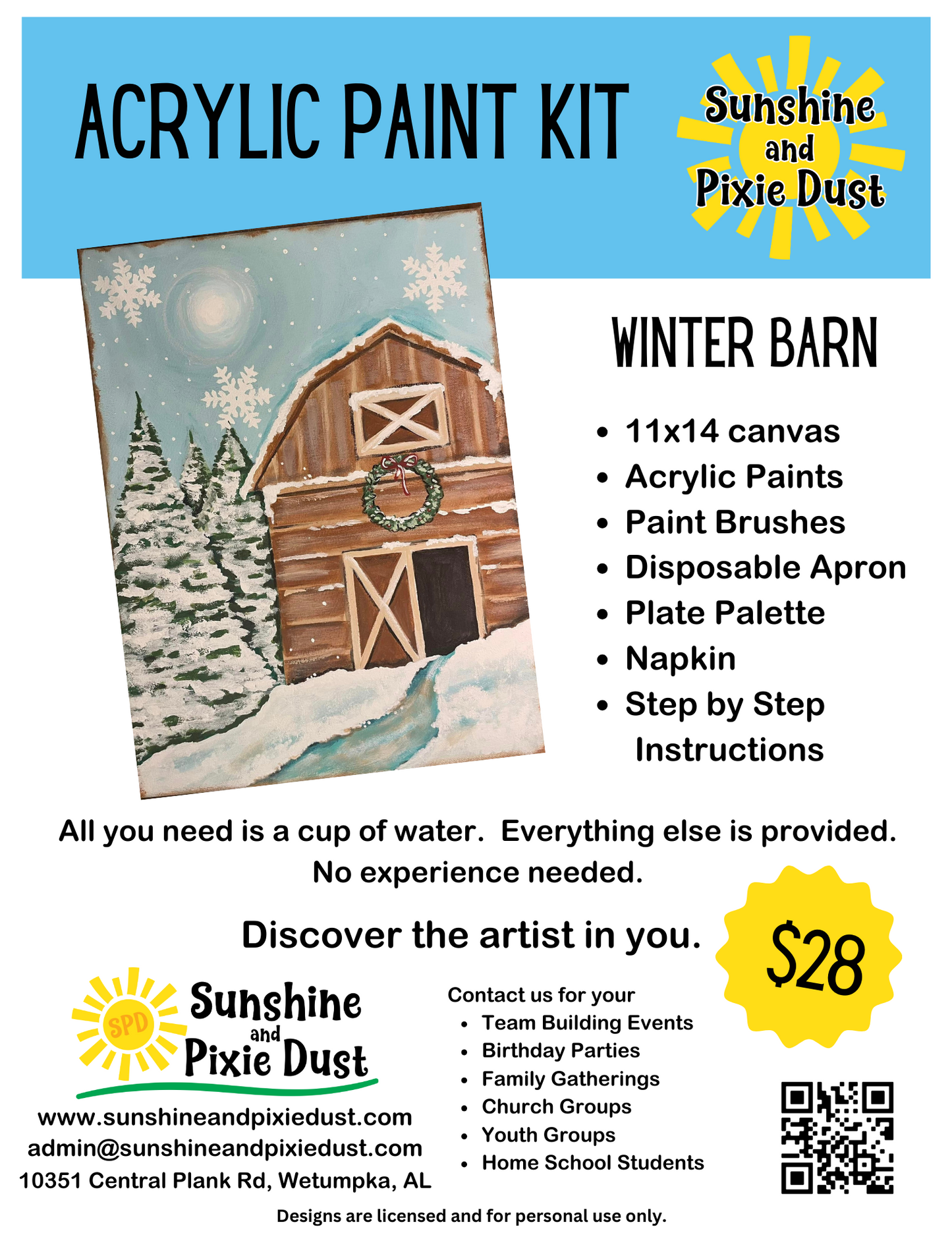 Winter Barn Acrylic Paint Kit