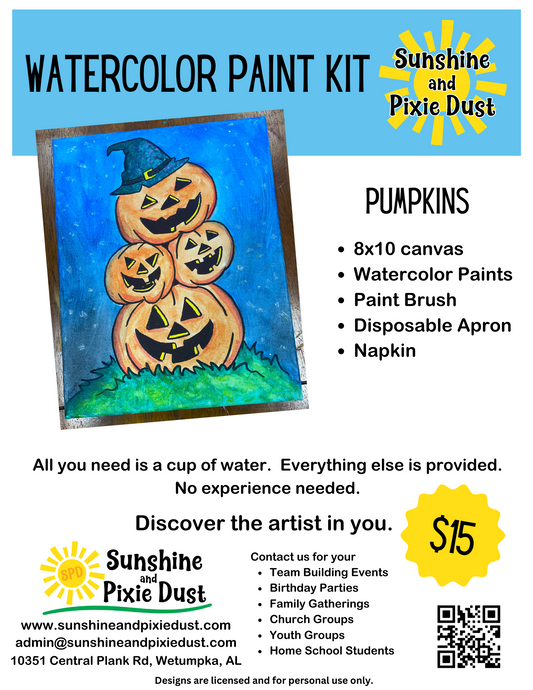 Pumpkins Watercolor Paint Kit
