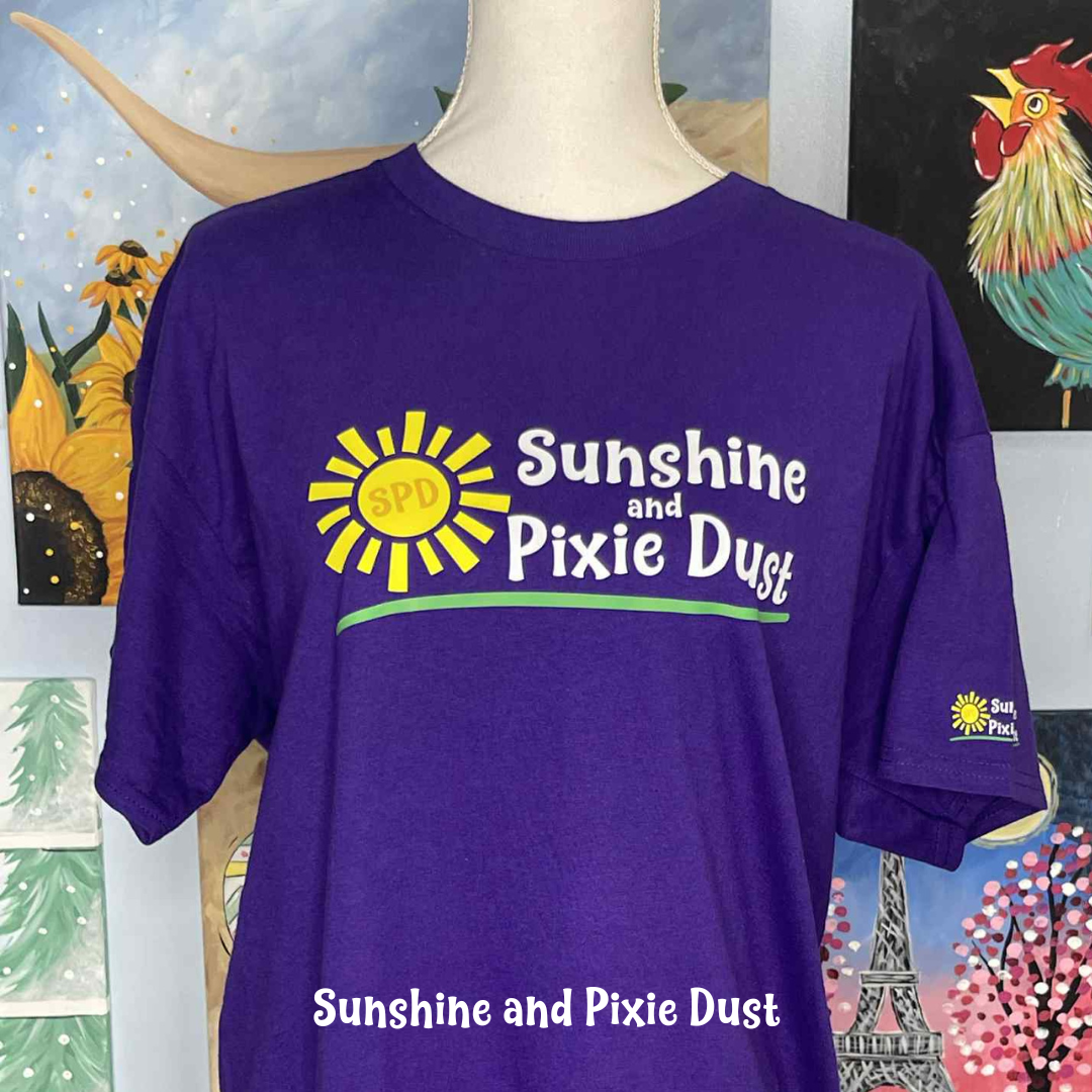 Sunshine and Pixie Dust Purple T-Shirt, SPD Merch, Heavy Cotton, Unisex Fit