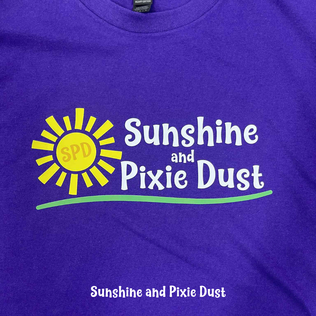 Sunshine and Pixie Dust Purple T-Shirt, SPD Merch, Heavy Cotton, Unisex Fit