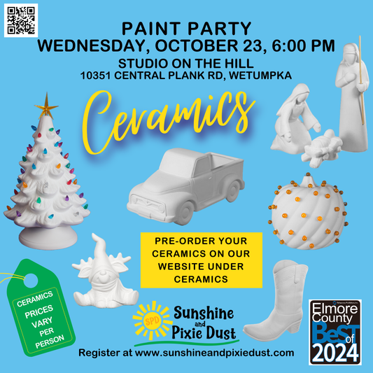 10/23/2024 PM 06:00 Ceramic Paint Party (SPD Studio)