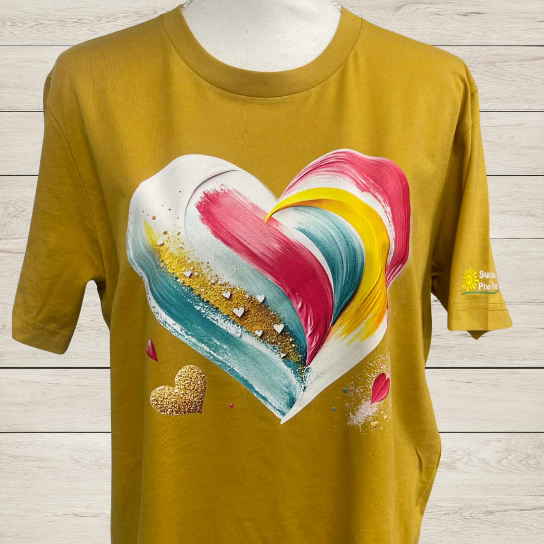 Painted Heart Graphic T-Shirt | Artistic Love Shirt | Abstract Brushstroke Heart Tee | Creative Valentine Shirt