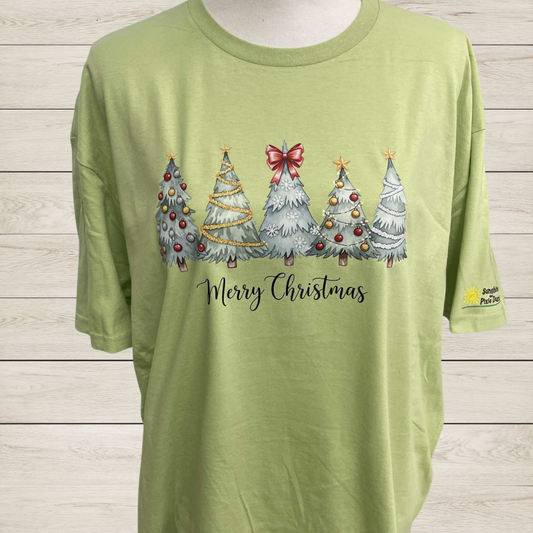 Watercolor Christmas Trees Shirt | Merry Christmas Tee | Soft Holiday Graphic Tee | Whimsical Christmas Tree Shirt