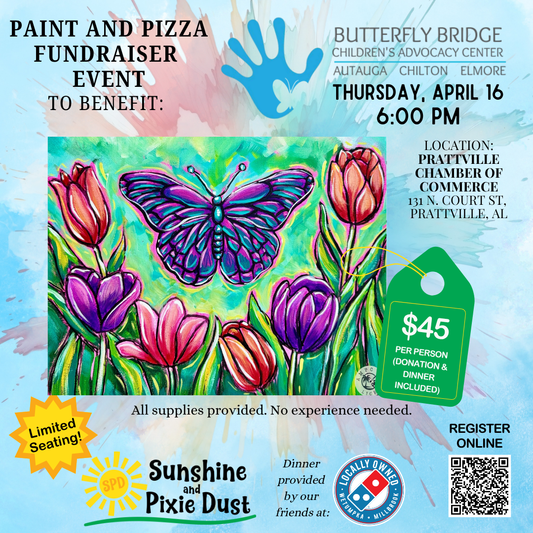 04/16/2026 PM 06:00 Paint and Pizza Fundraiser Butterfly Bridge