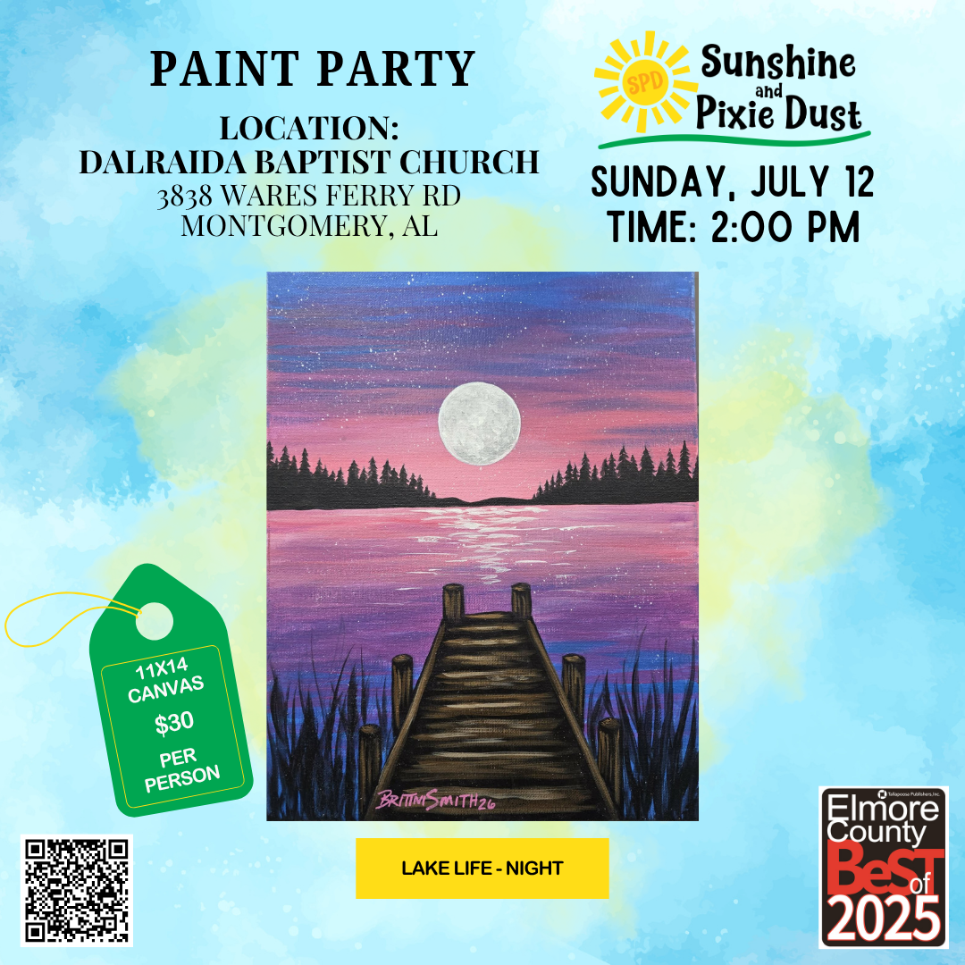 07/12/2026 PM 02:00 Paint Party at Dalraida Baptist Church