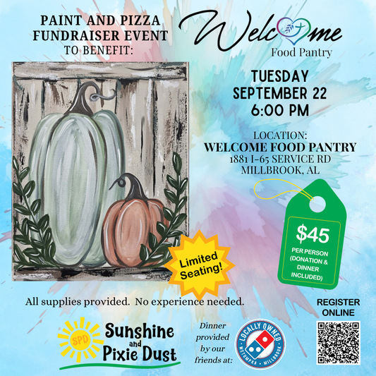 09/22/2026 PM 06:00 Paint and Pizza Fundraiser Welcome Food Pantry