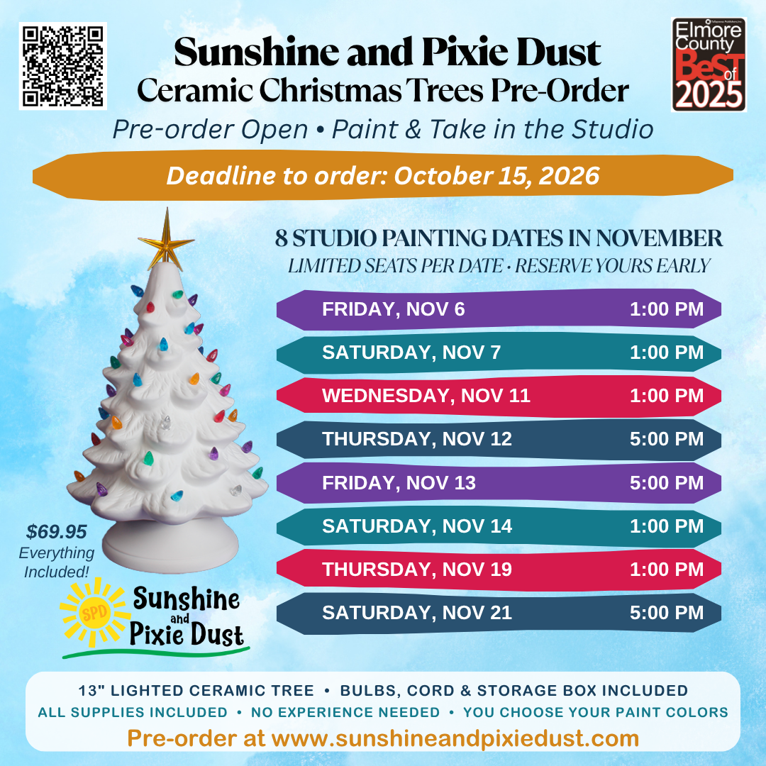 11/2026 Ceramic Christmas Tree Paint and Take Presale (SPD Studio)