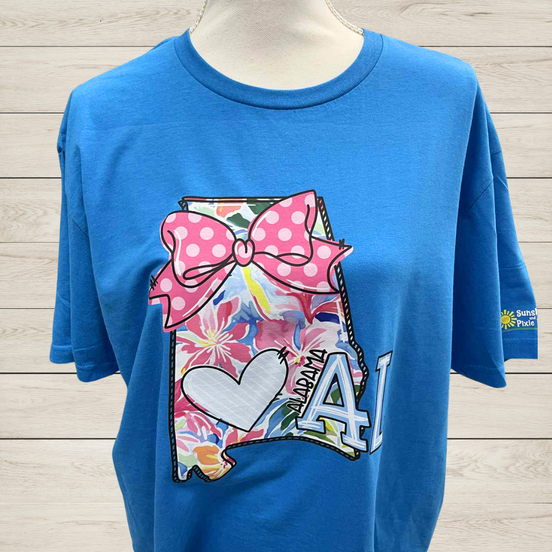 Alabama Bow T-Shirt, Soft Style, Unisex Fit