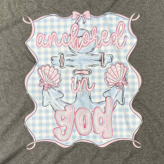 Anchored in God T-Shirt | Nautical Christian Faith Tee