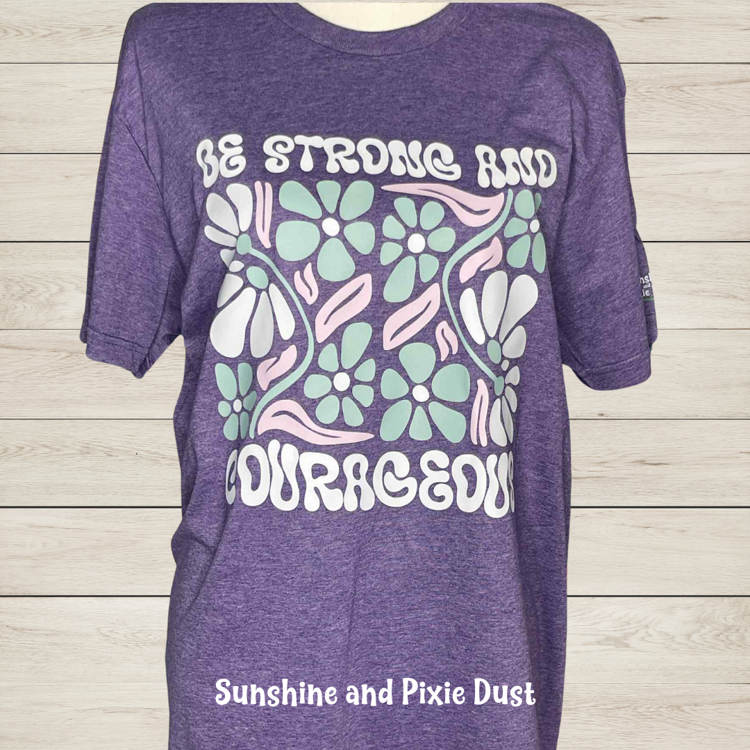 Be Strong and Courageous Heather Purple T-Shirt, Soft Style, Unisex Fit