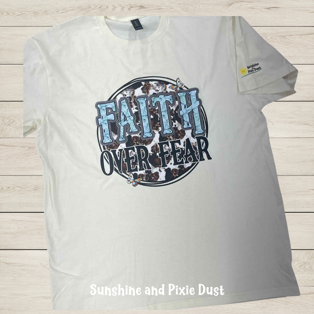 Faith Over Fear Off White T-Shirt, Soft Style, Unisex Fit