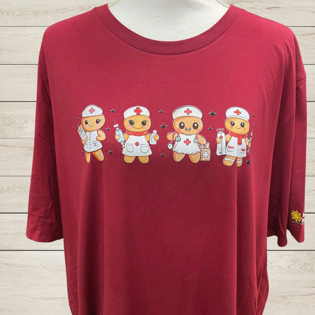 Cute Gingerbread Nurse Christmas Shirt • Holiday Nurse Crew Tee • Festive Medical Worker Gift • Healthcare Christmas Graphic Top