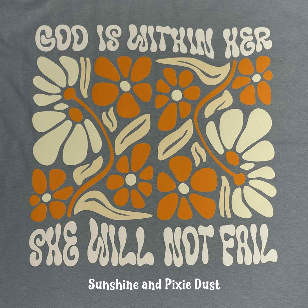 God is With Her Stone Blue T-Shirt, Soft Style, Unisex Fit