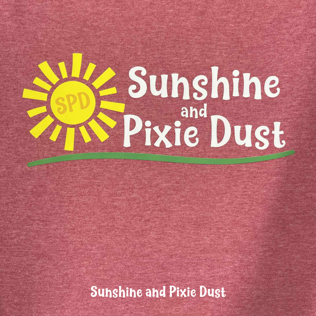 Sunshine and Pixie Dust Heather Cardinal T-Shirt, SPD Merch, Soft Style, Unisex Fit