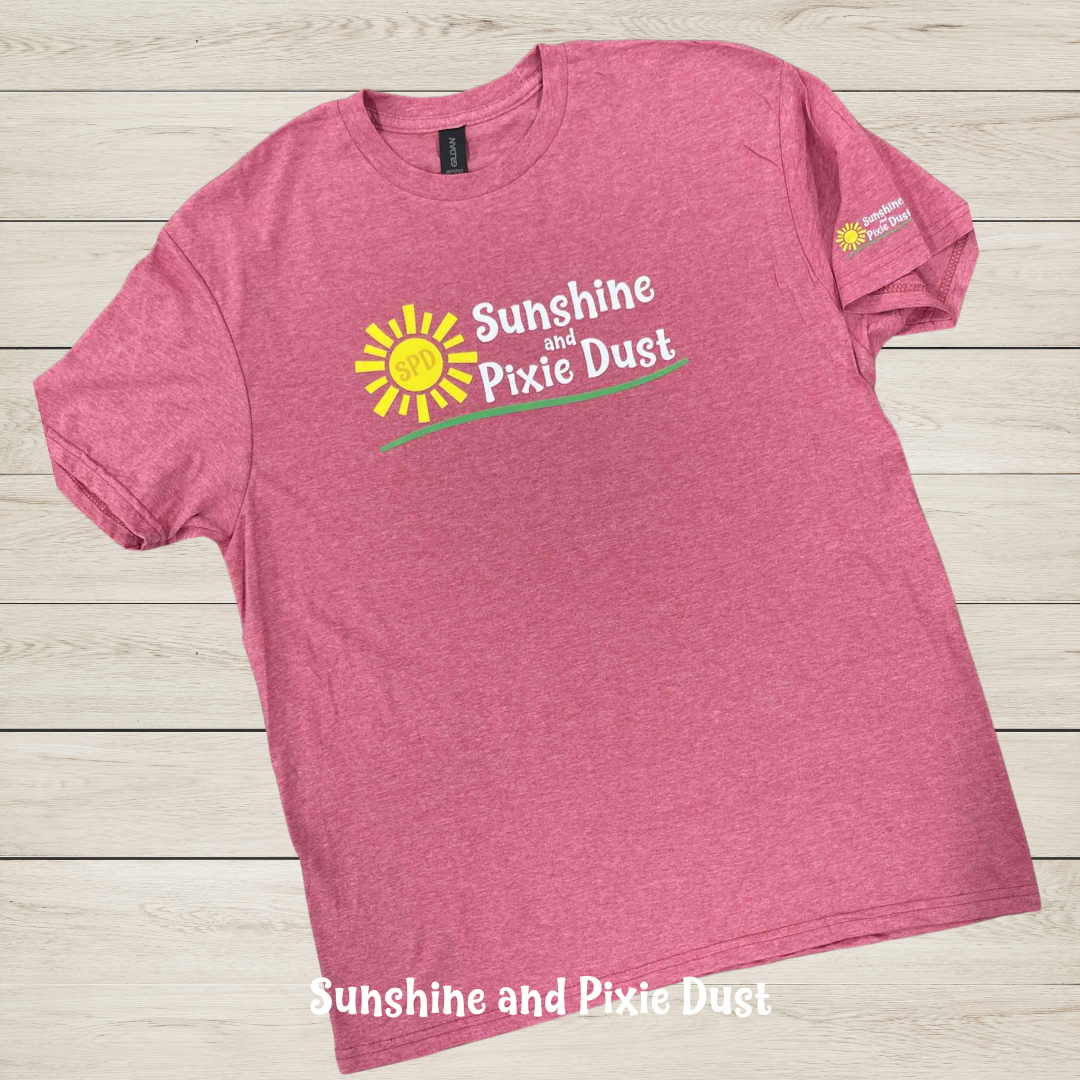 Sunshine and Pixie Dust Heather Cardinal T-Shirt, SPD Merch, Soft Style, Unisex Fit