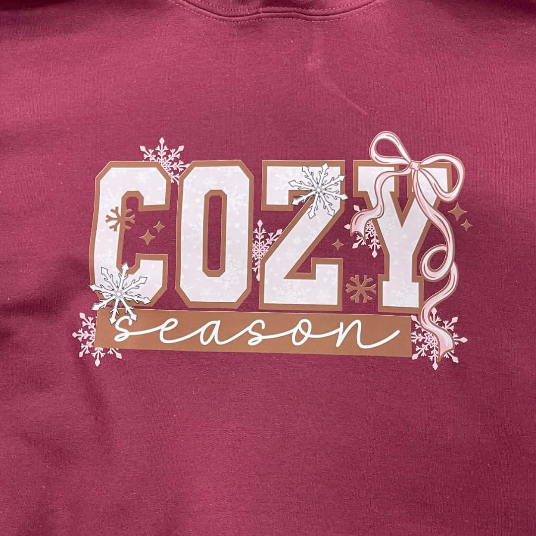 Cozy Season Hoodie Sweatshirt | Cute Holiday Hoodie | Cozy Christmas Apparel | Fall Winter Graphic Hoodie