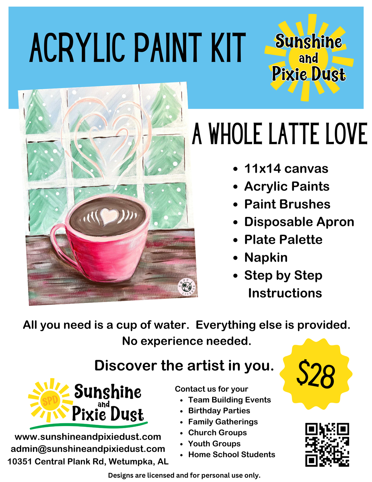 A Whole Latte Love Acrylic Paint Kit