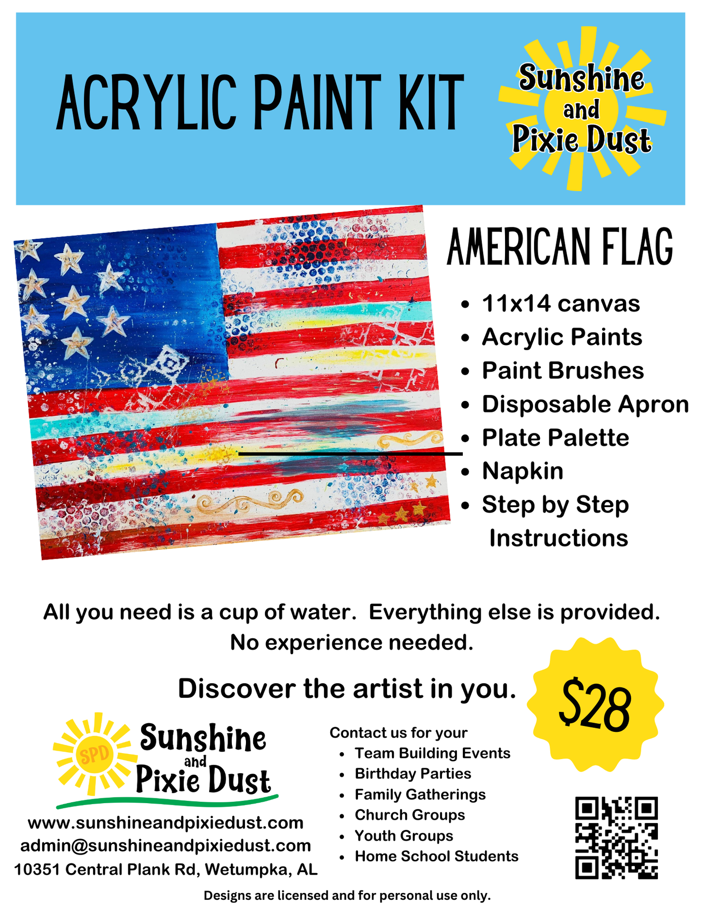 American Flag Gnome Acrylic Paint Kit