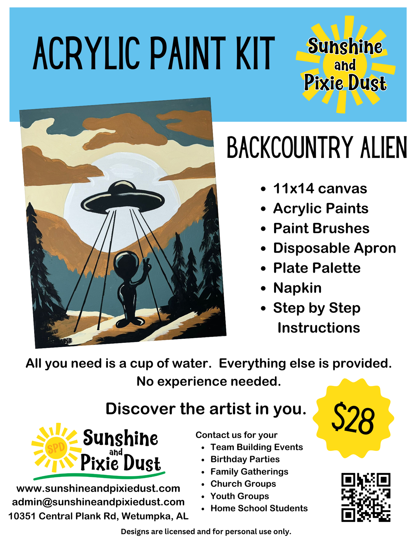 Backcountry Alien Acrylic Paint Kit