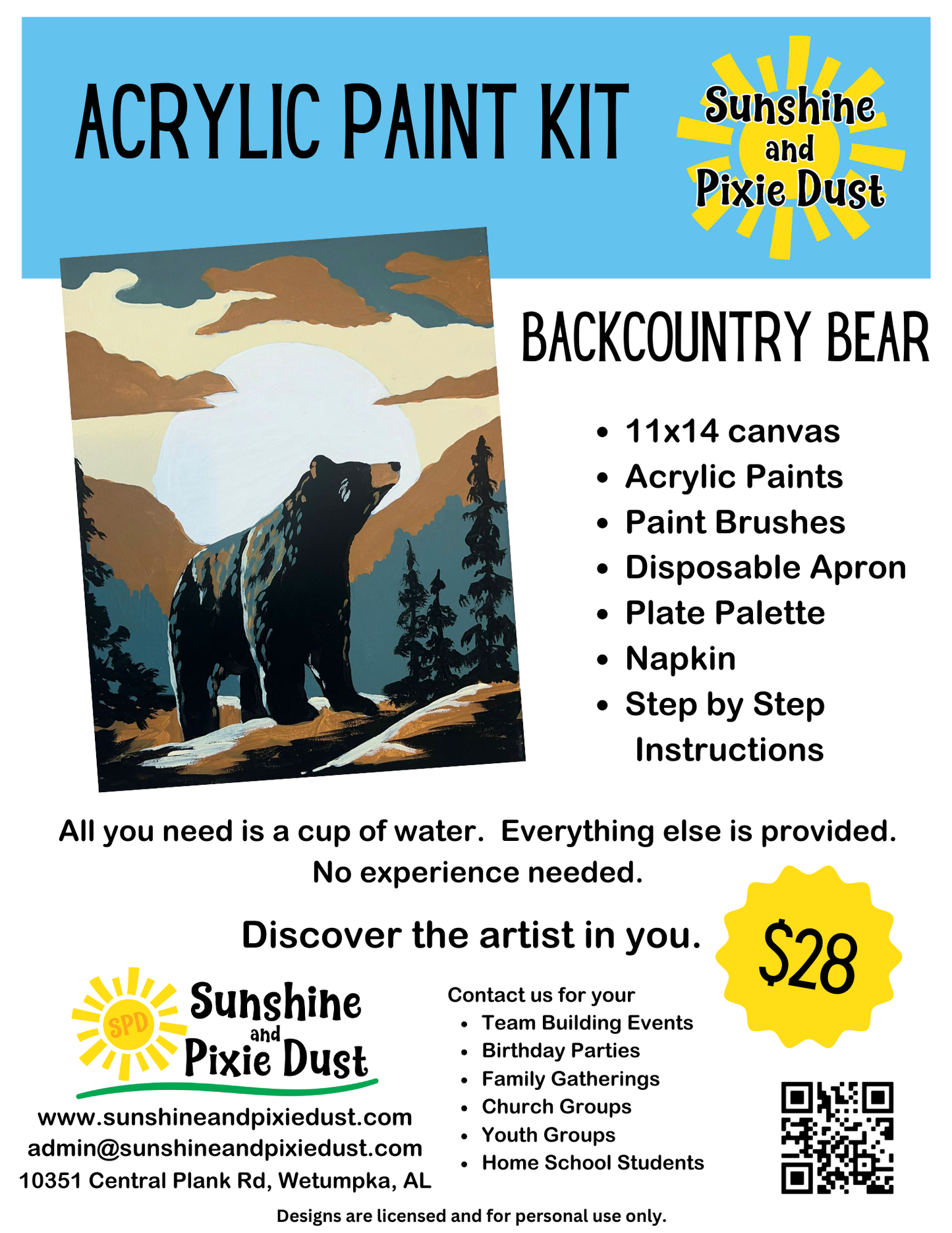 Backcountry Bear Acrylic Paint Kit