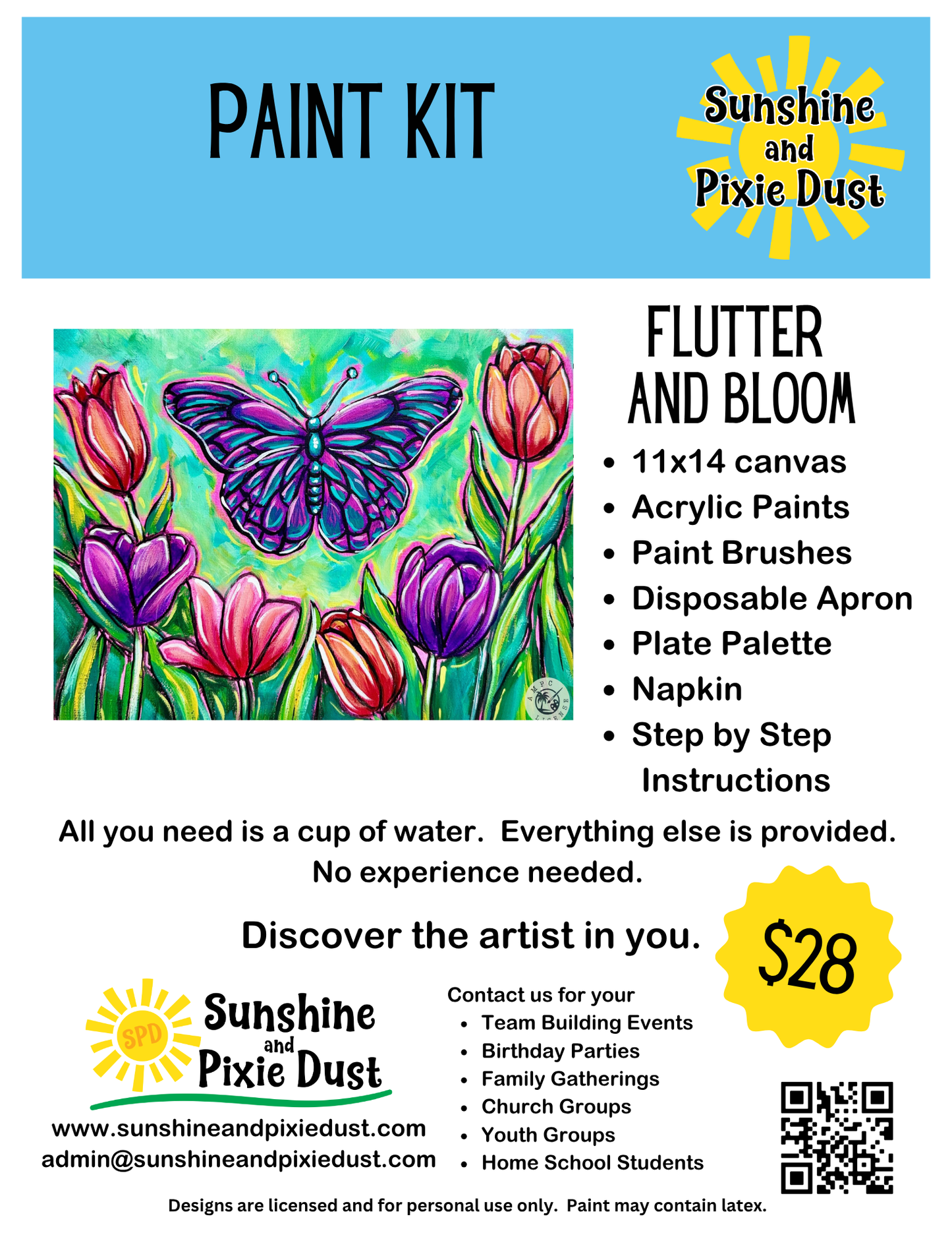 Flutter and Bloom Paint Kit