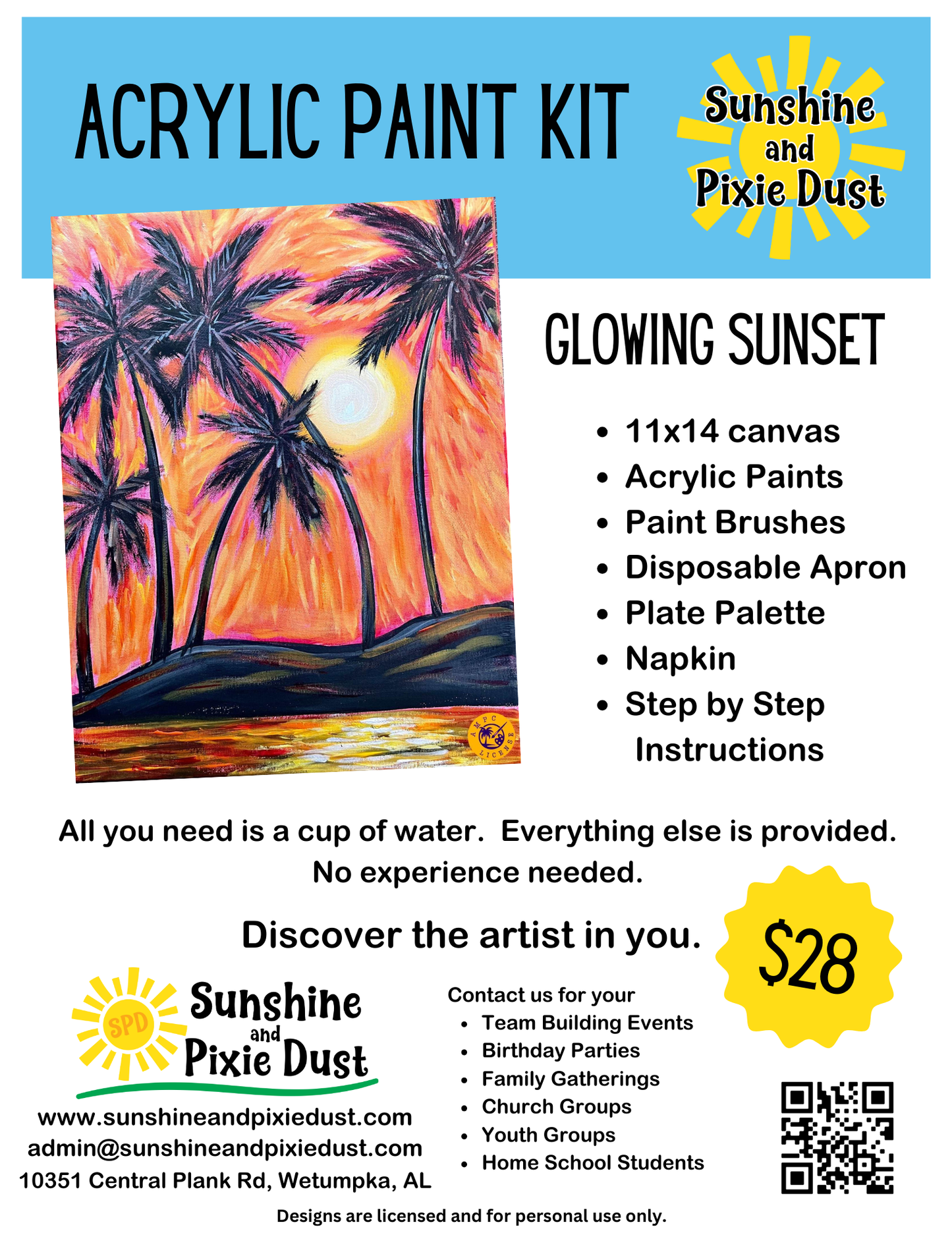 Glowing Sunset Acrylic Paint Kit