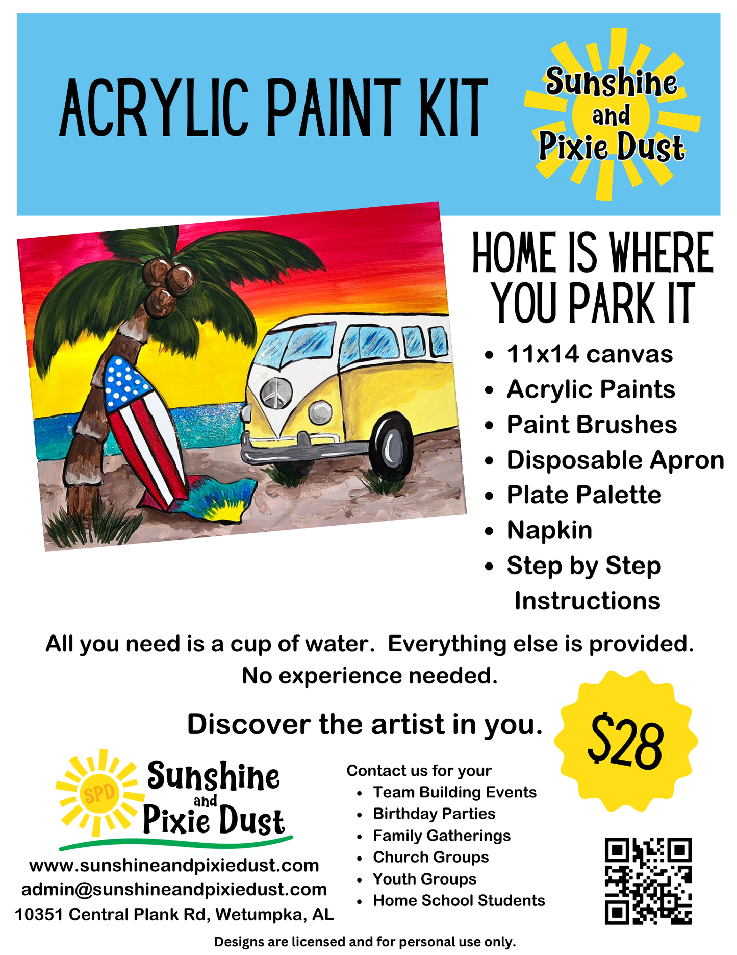 Home is Where You Park It Acrylic Paint Kit