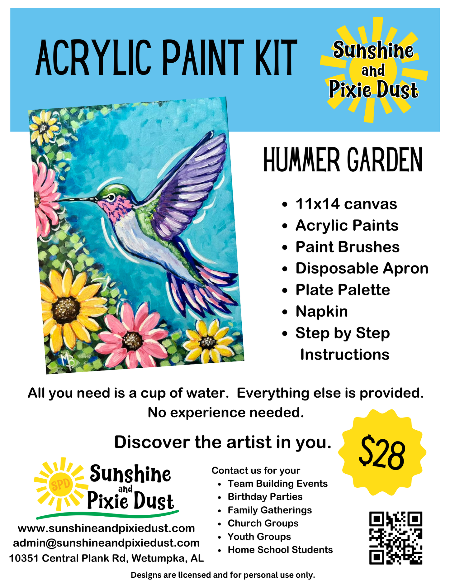 Hummer Garden Acrylic Paint Kit