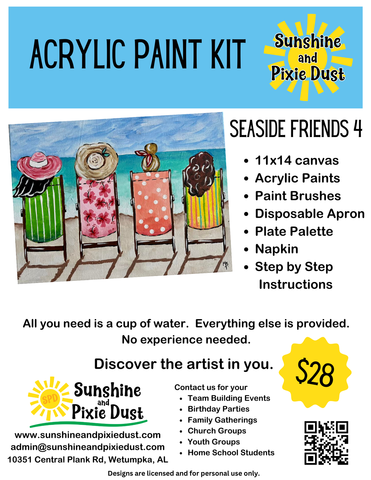 Seaside Friends 4 Acrylic Paint Kit