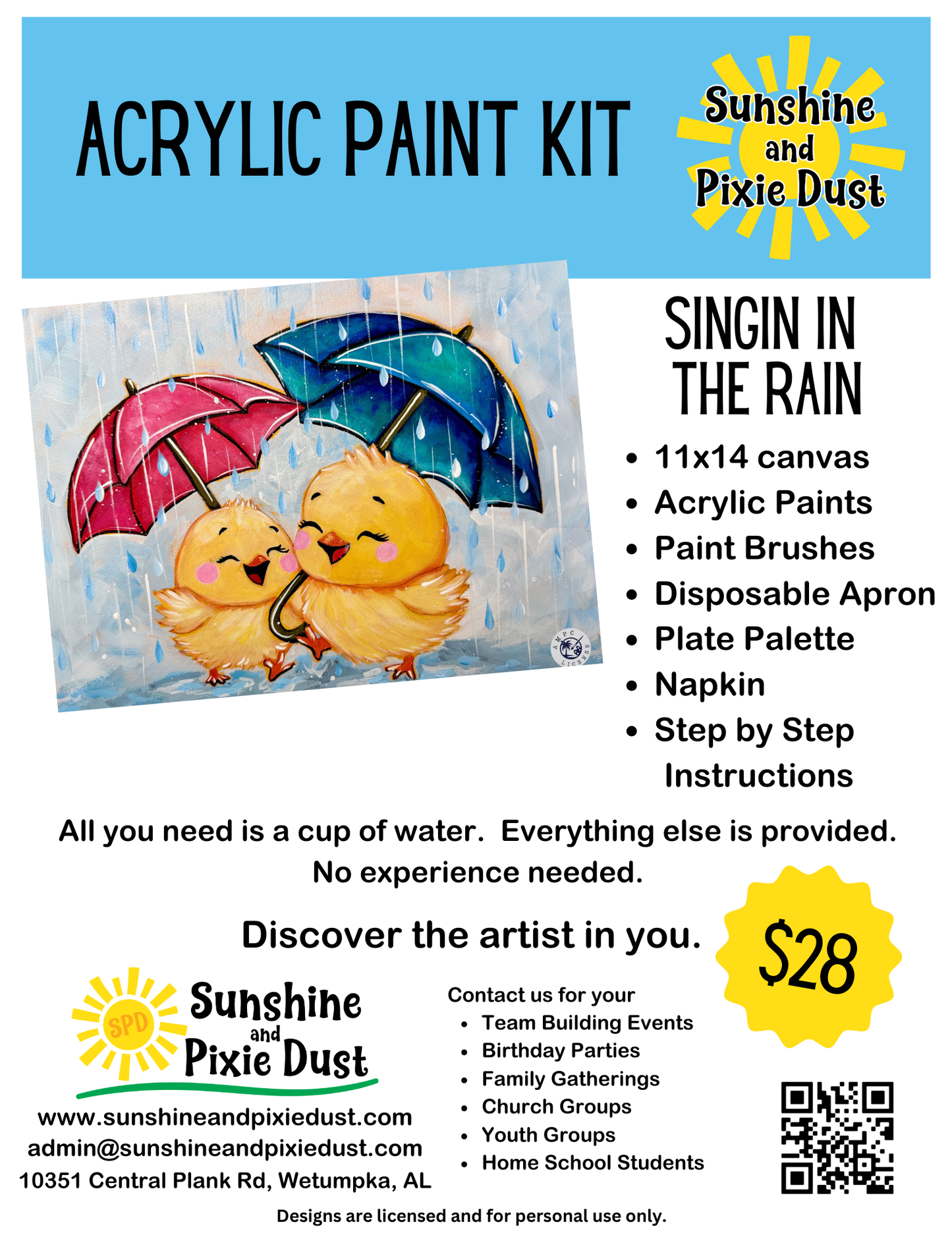Singin in the Rain Acrylic Paint Kit