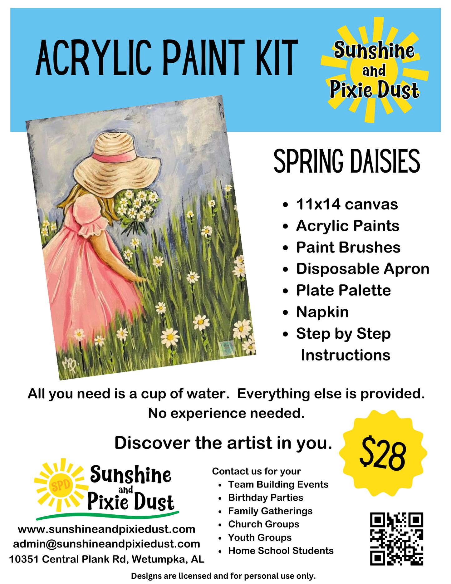 Spring Daisies Acrylic Paint Kit