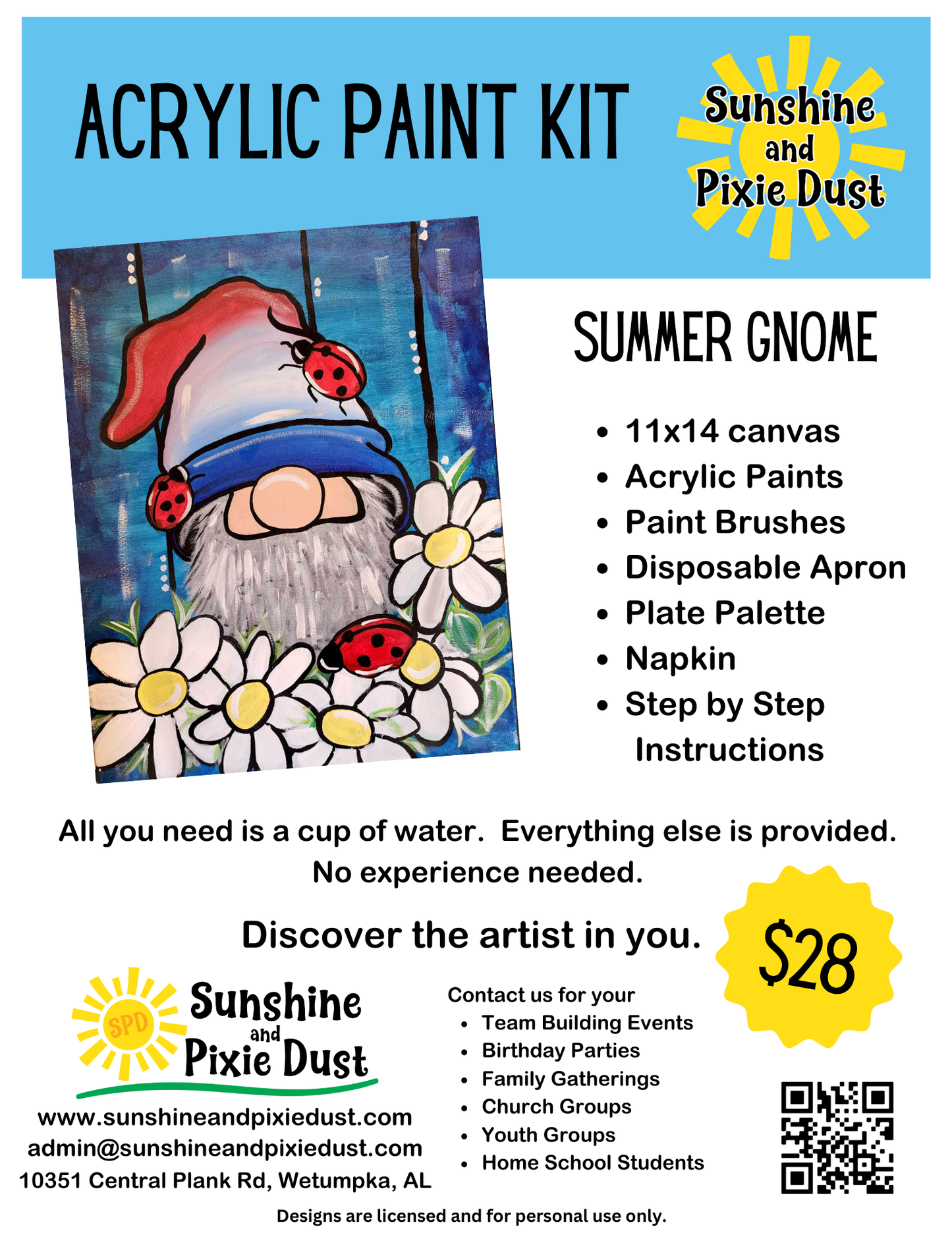 Summer Gnome Acrylic Paint Kit