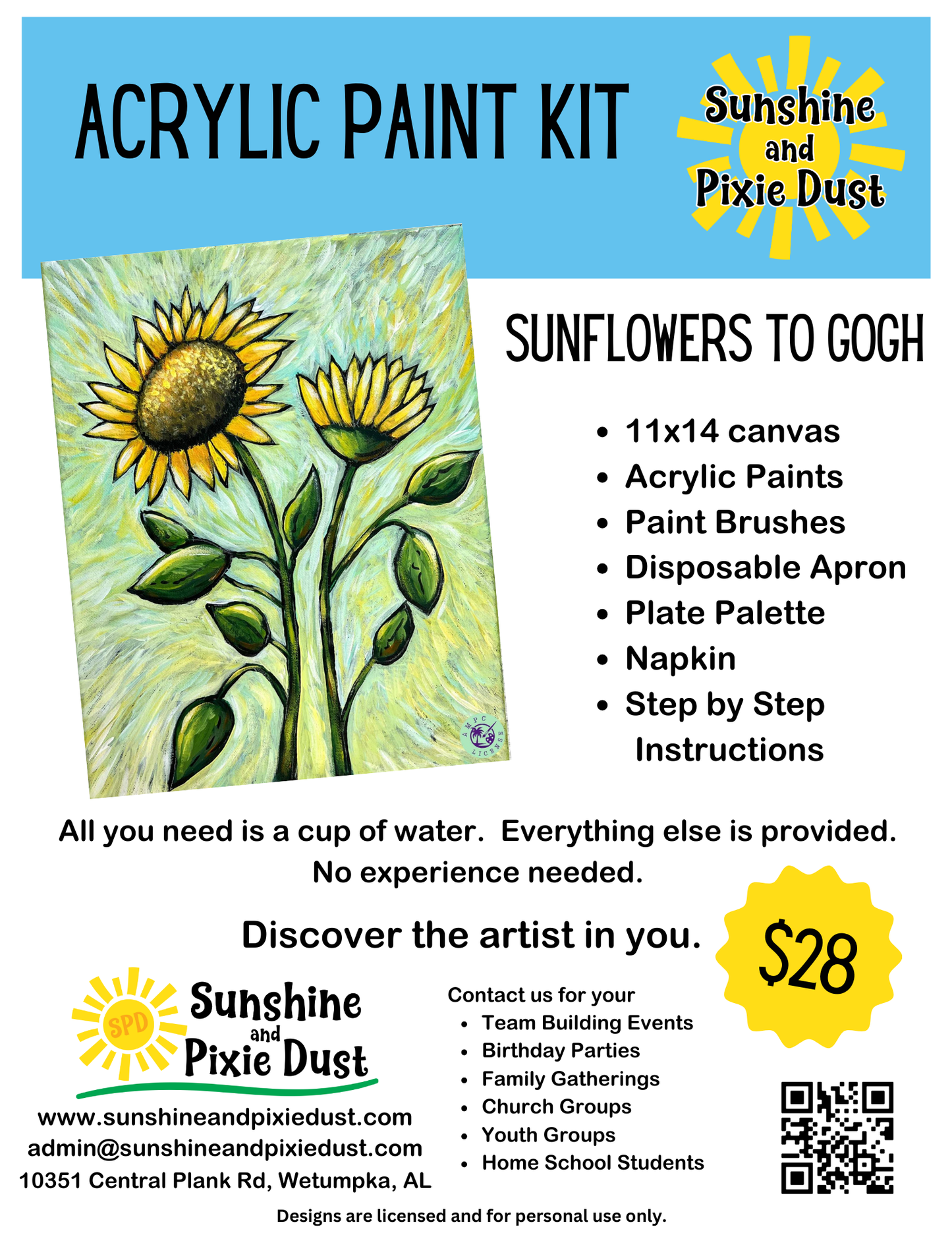 Sunflowers to Gogh Acrylic Paint Kit