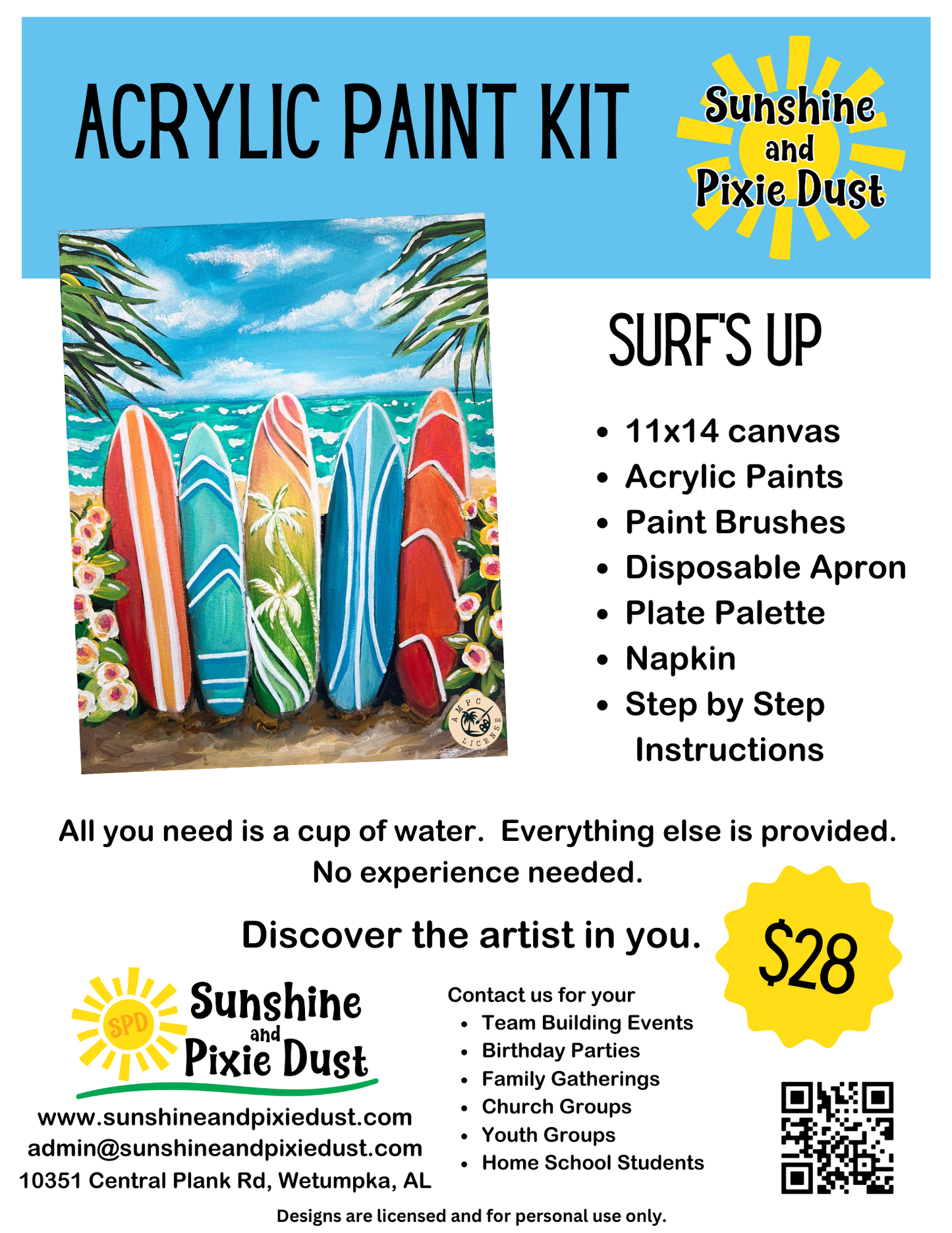 Surf's Up Acrylic Paint Kit