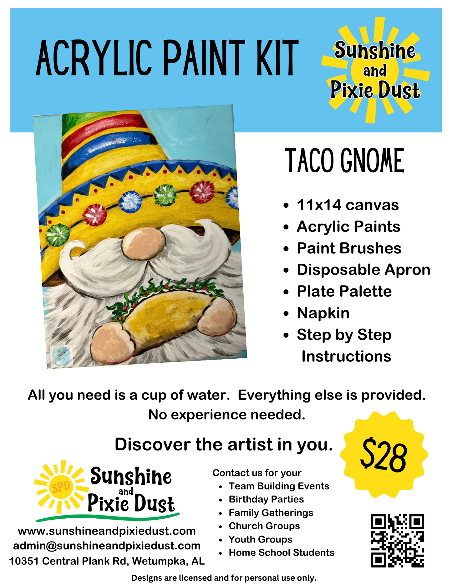 Taco Gnome Acrylic Paint Kit